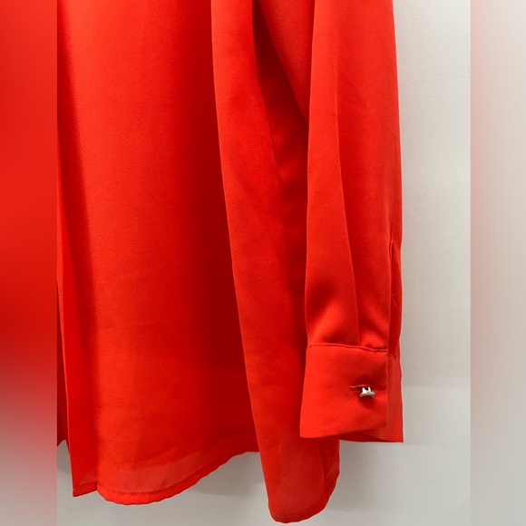 Vince Camuto Blouse Orange Long Sleeve Classic Style Size Medium! - Picture 2 of 5